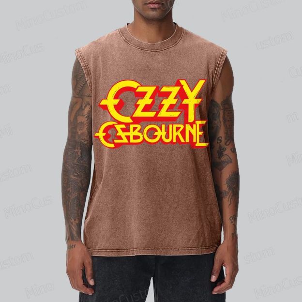 Vintage Logo Band Unisex Washed Tank Top