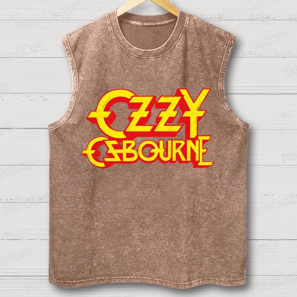 Vintage Logo Band Unisex Washed Tank Top