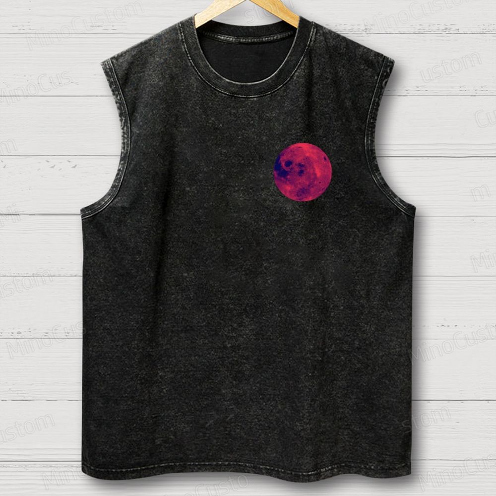 Moon Unisex Washed Tank Top 