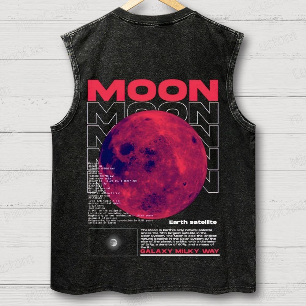 Moon Unisex Washed Tank Top
