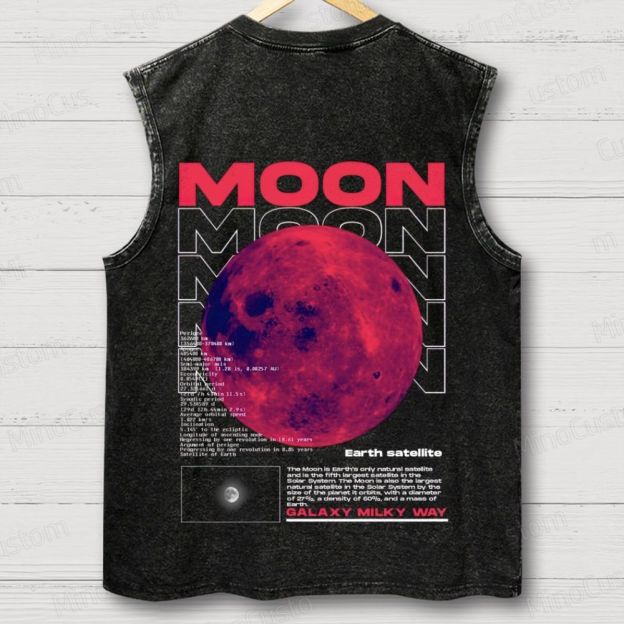 Moon Unisex Washed Tank Top 