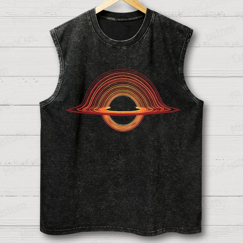 Unisex  Black Hole Washed Tank Top 