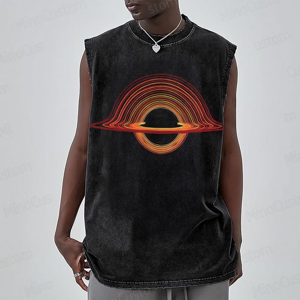 Unisex  Black Hole Washed Tank Top 