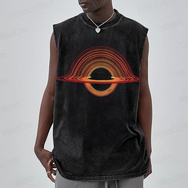 Unisex  Black Hole Washed Tank Top 