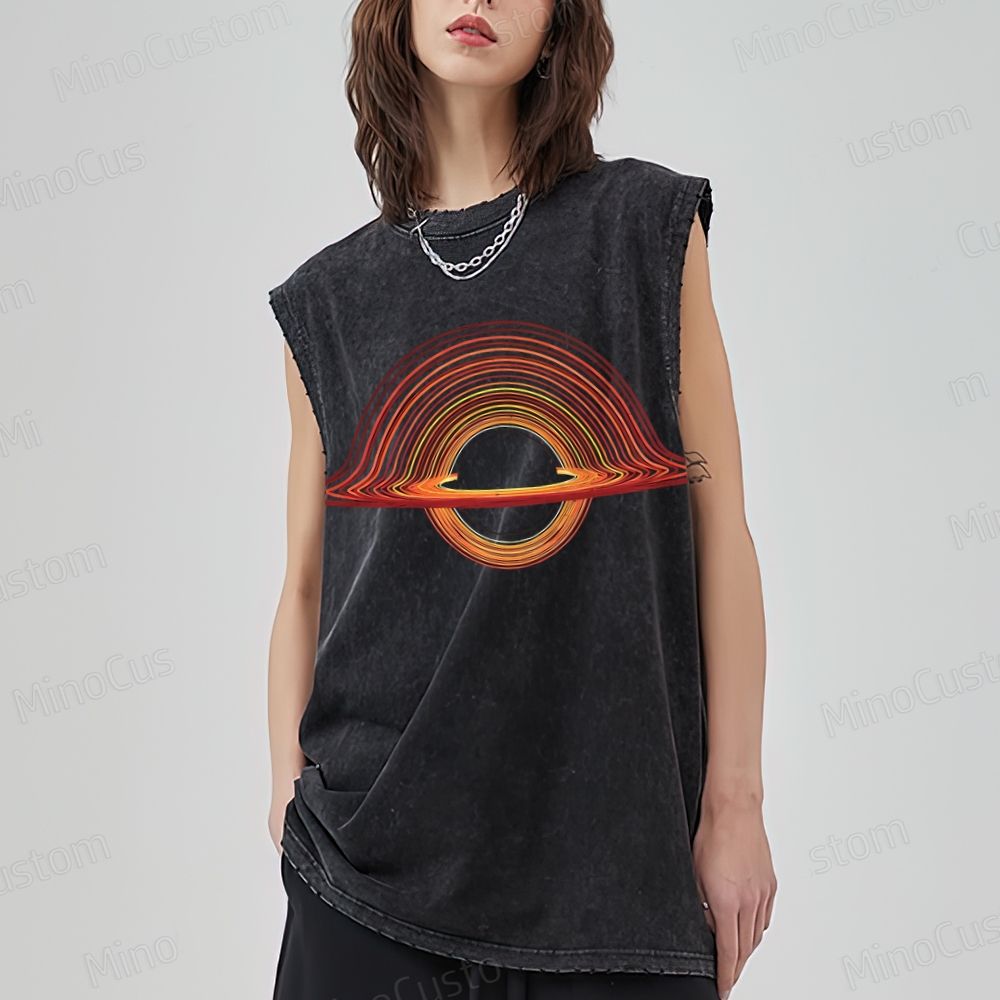 Unisex  Black Hole Washed Tank Top 