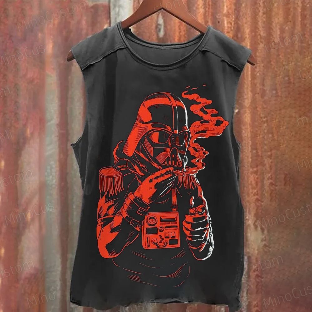 Star Wars Darth Vader Smoking Graphic Washed Tank Top