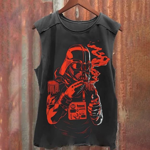 Star Wars Darth Vader Smoking Graphic Washed Tank Top