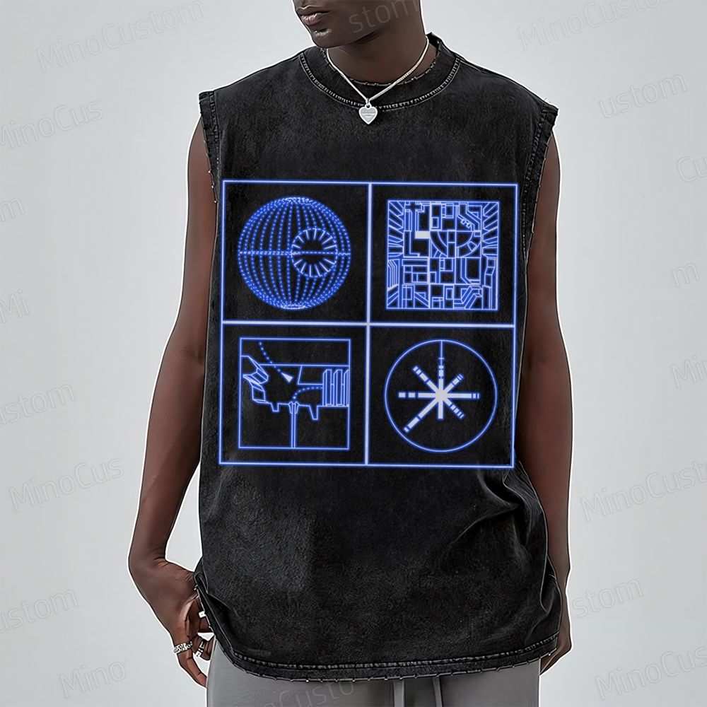 Death Star Plans Unisex Washed Tank Top