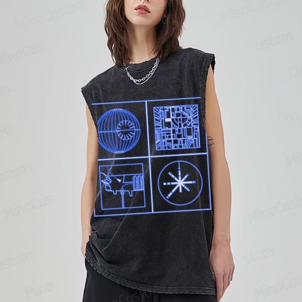 Death Star Plans Unisex Washed Tank Top