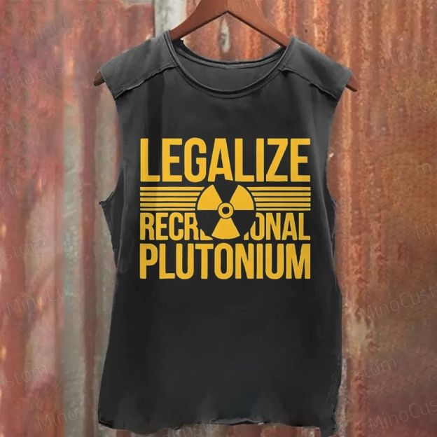"Legalize Recreational Plutonium" Graphic Washed Tank Top