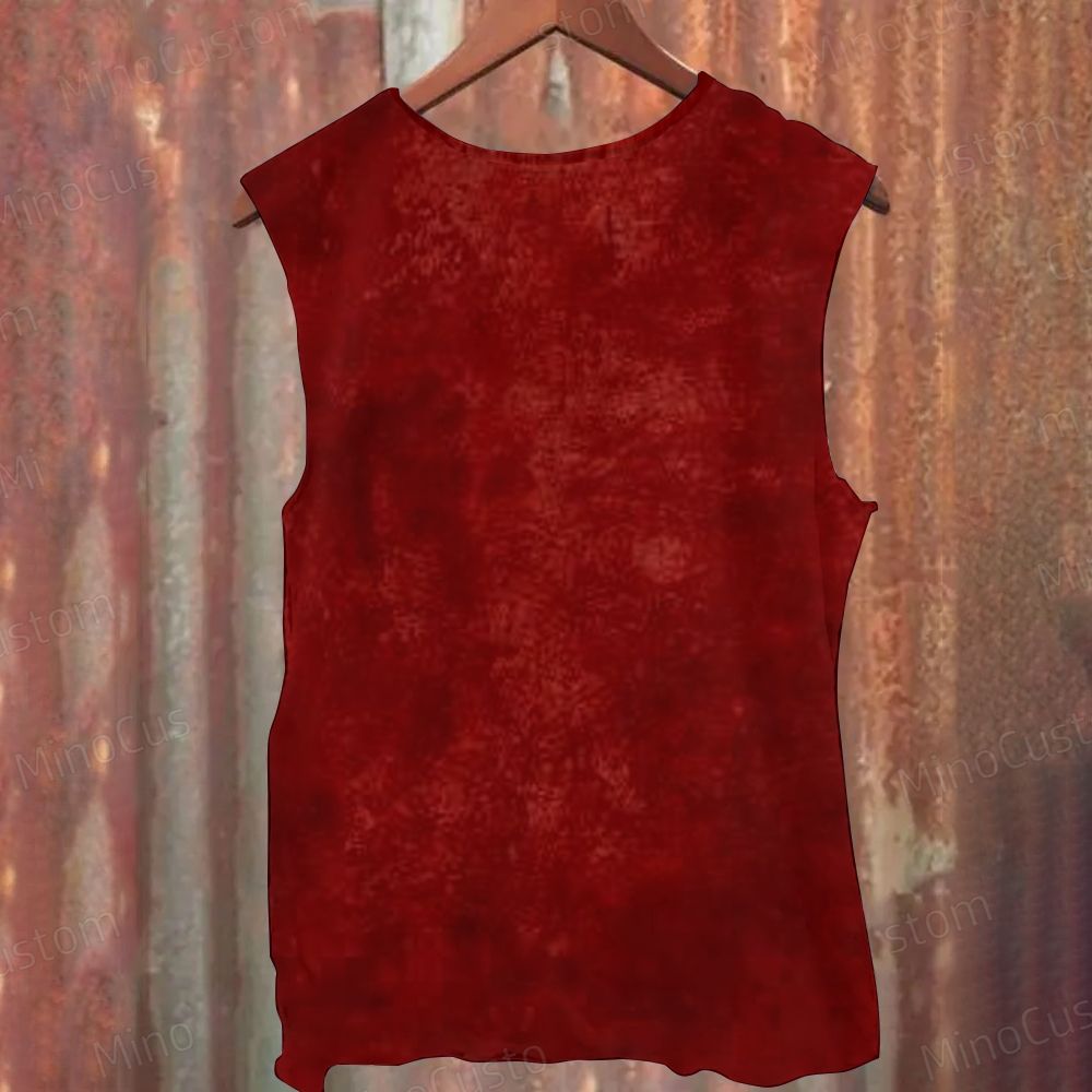 Skull Ghost Graphic Washed Muscle Tank Top