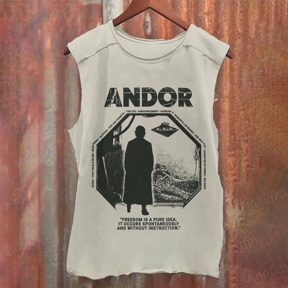 Andor Quote Graphic Washed Tank Top