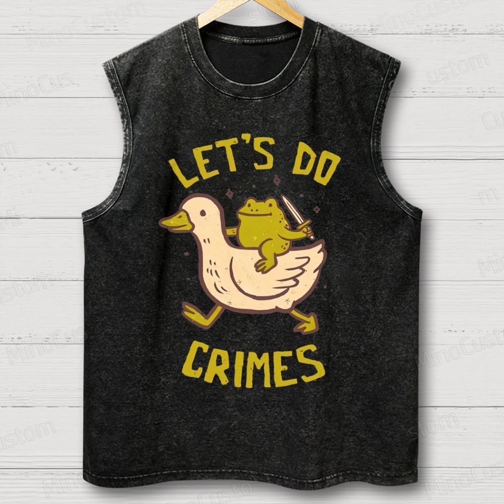 Let's do Crimes Geek Unisex Washed Tank Top