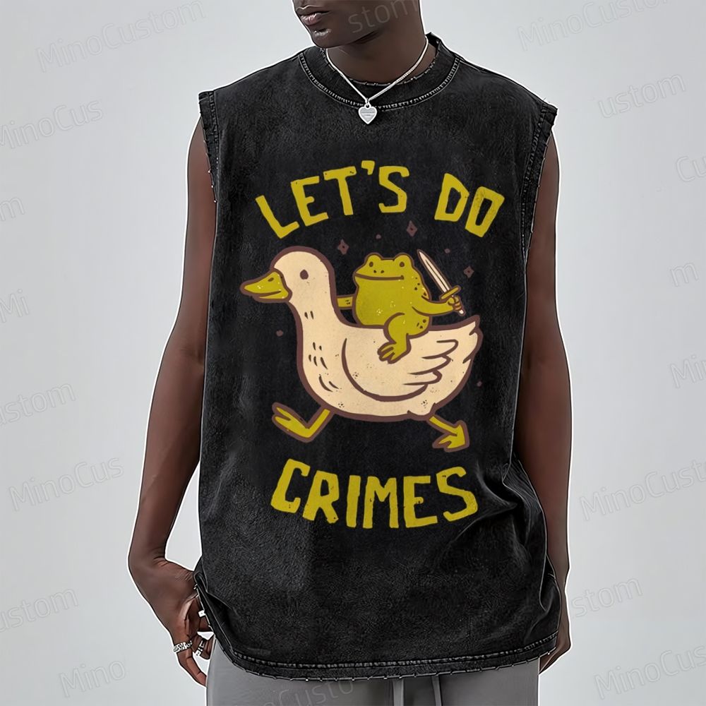 Let's do Crimes Geek Unisex Washed Tank Top 