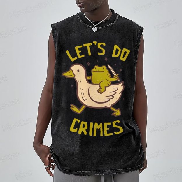 Let's do Crimes Geek Unisex Washed Tank Top 
