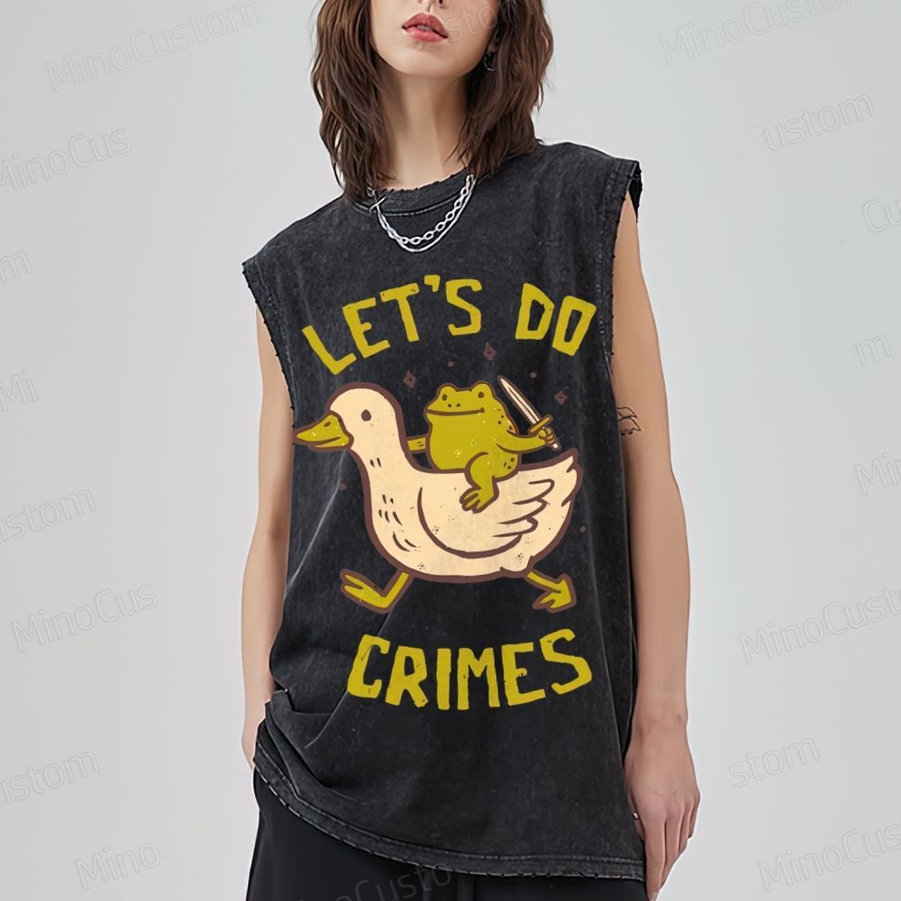 Let's do Crimes Geek Unisex Washed Tank Top 