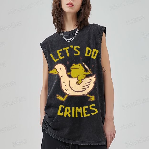 Let's do Crimes Geek Unisex Washed Tank Top 
