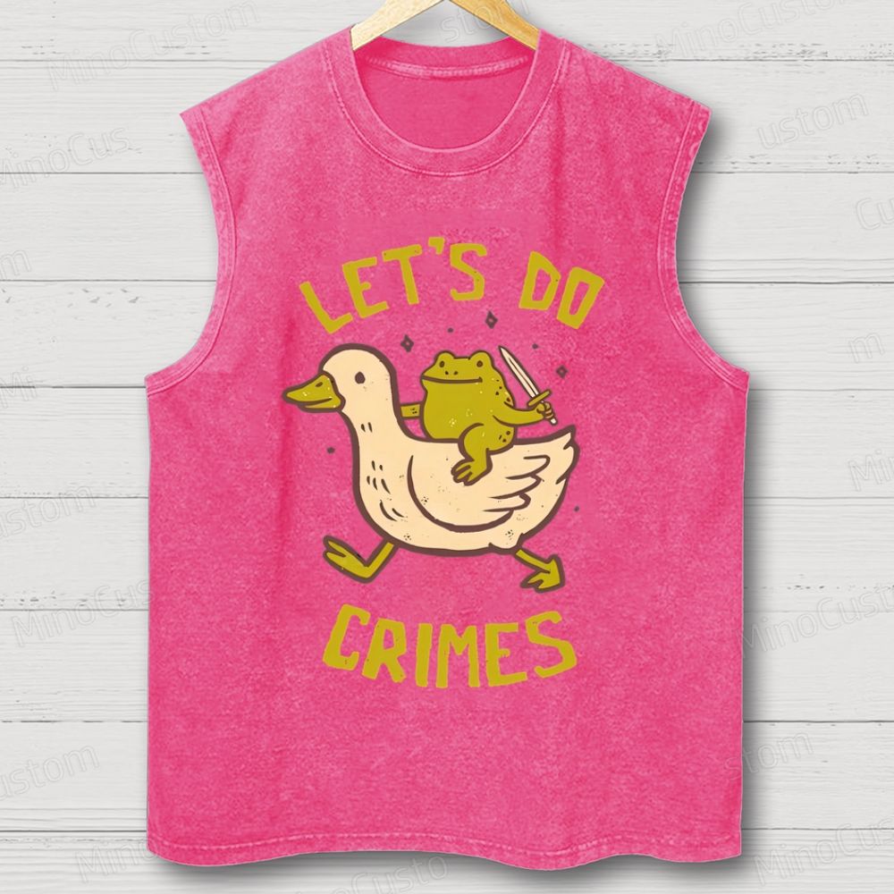 Let's do Crimes Geek Unisex Washed Tank Top 