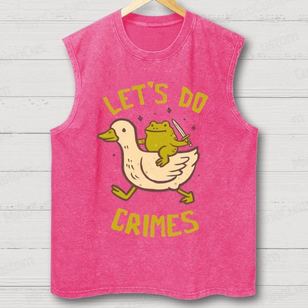 Let's do Crimes Geek Unisex Washed Tank Top 