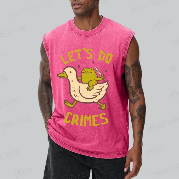 Let's do Crimes Geek Unisex Washed Tank Top 