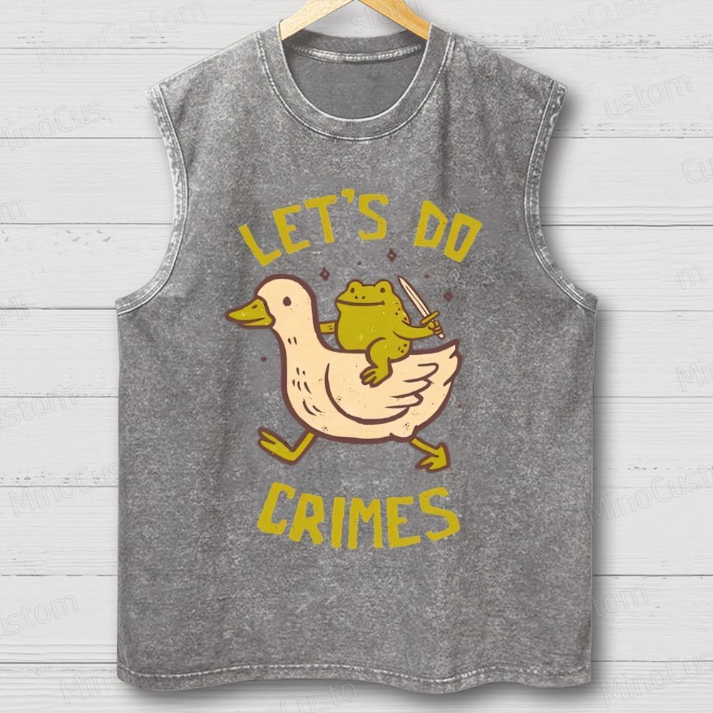 Let's do Crimes Geek Unisex Washed Tank Top 