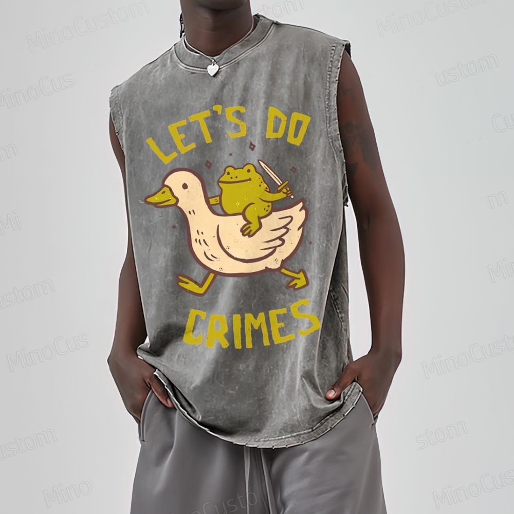 Let's do Crimes Geek Unisex Washed Tank Top 