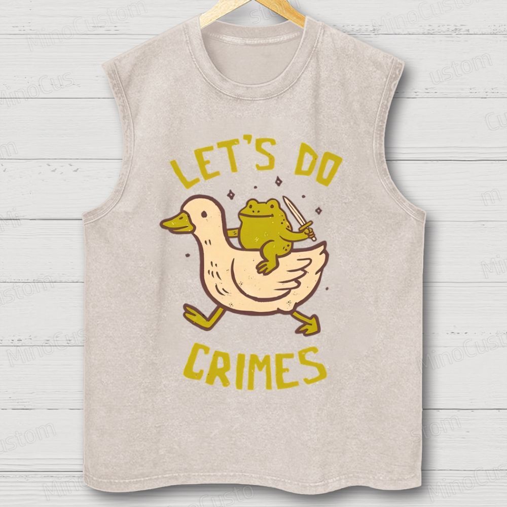 Let's do Crimes Geek Unisex Washed Tank Top 