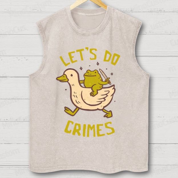 Let's do Crimes Geek Unisex Washed Tank Top 