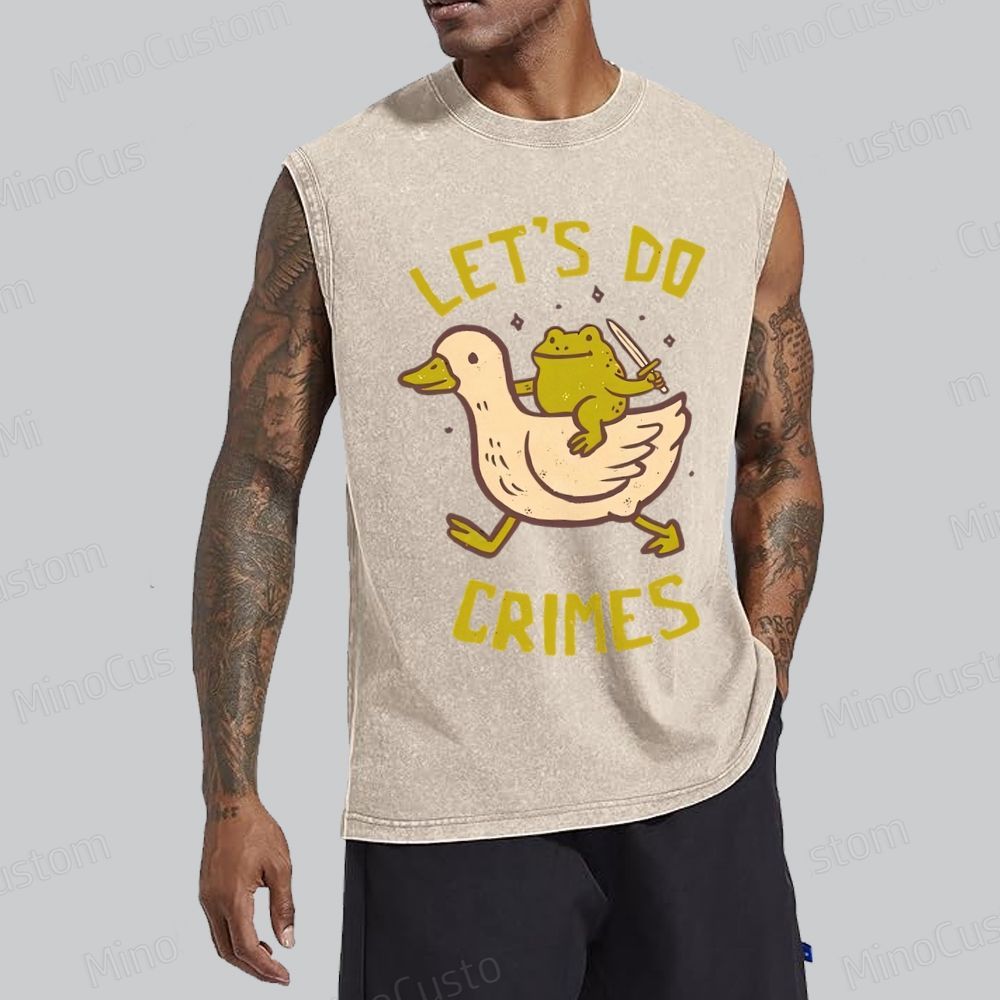 Let's do Crimes Geek Unisex Washed Tank Top 