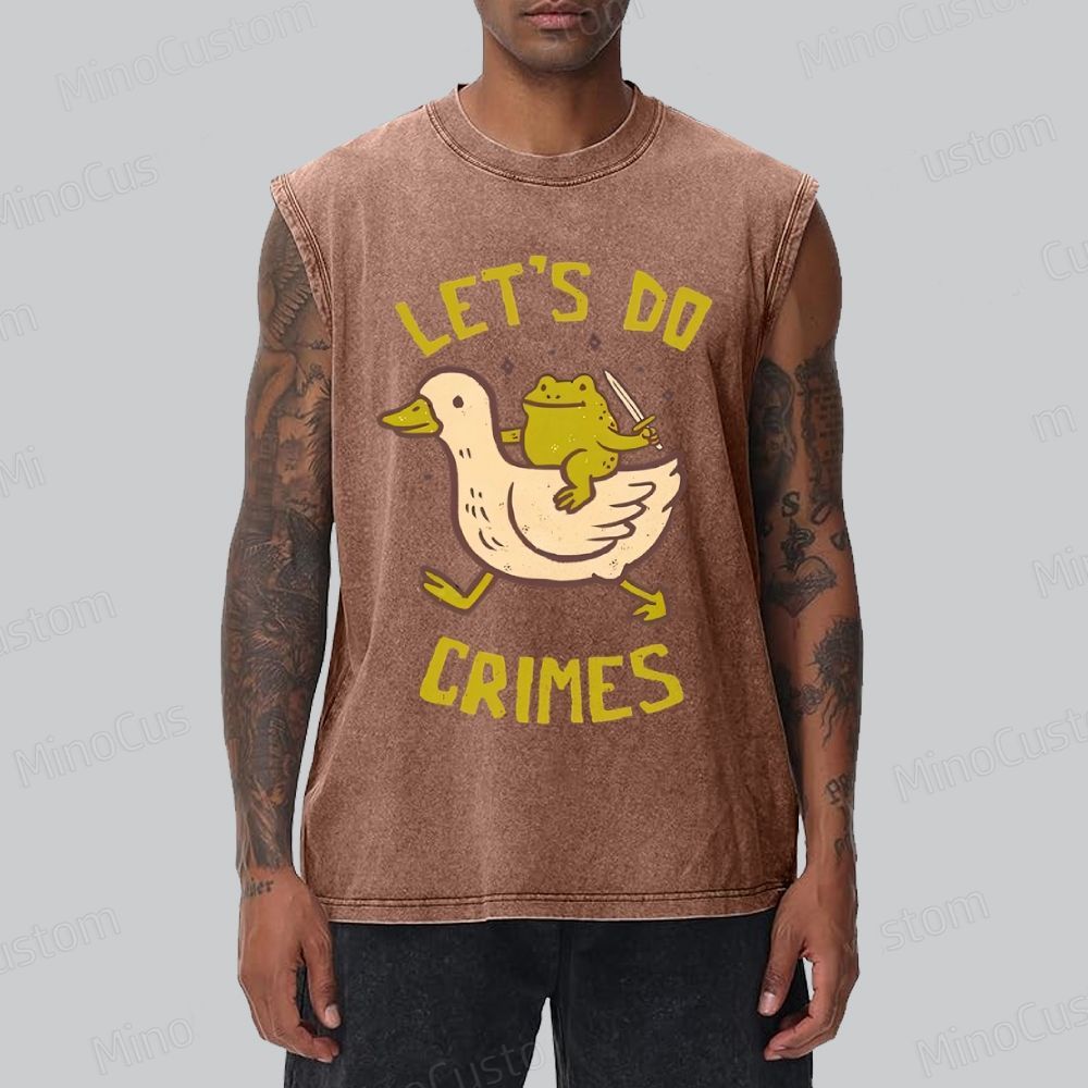 Let's do Crimes Geek Unisex Washed Tank Top 