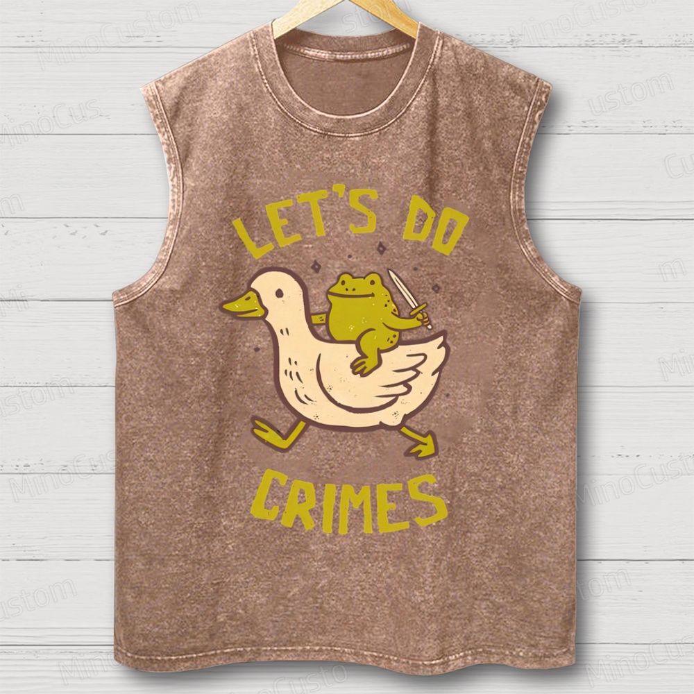 Let's do Crimes Geek Unisex Washed Tank Top 