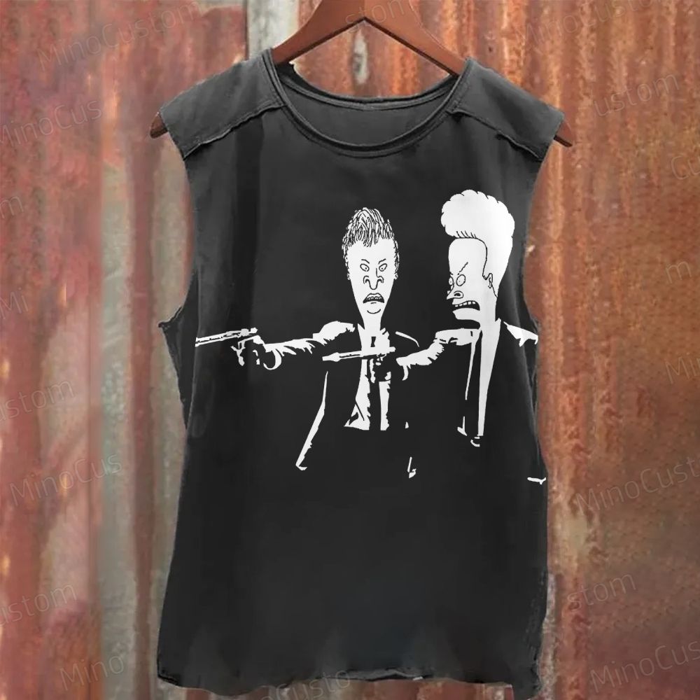Beavis And Butthead Pulp Fiction  Washed Tank Top 