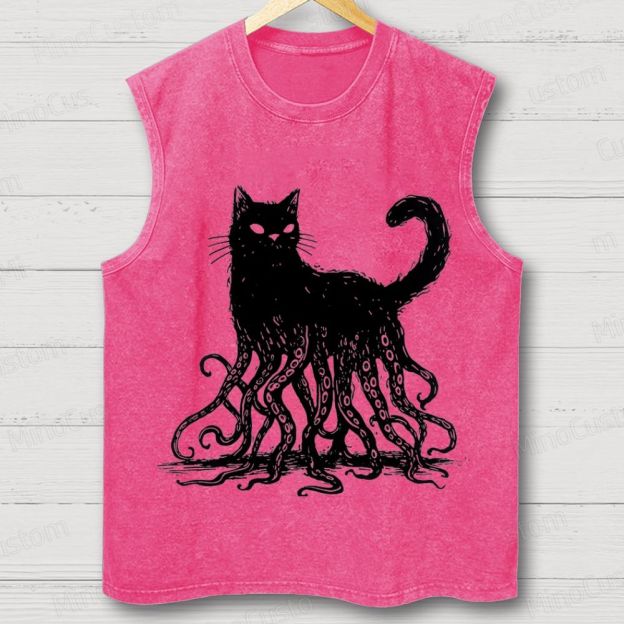 Lovecraftian Cat Washed Tank Top