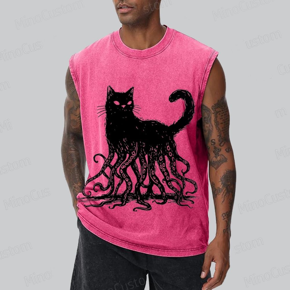 Lovecraftian Cat Washed Tank Top