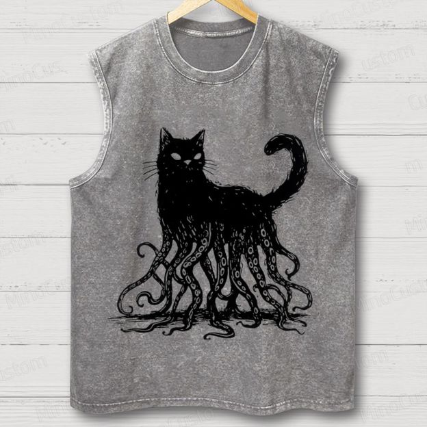 Lovecraftian Cat Washed Tank Top
