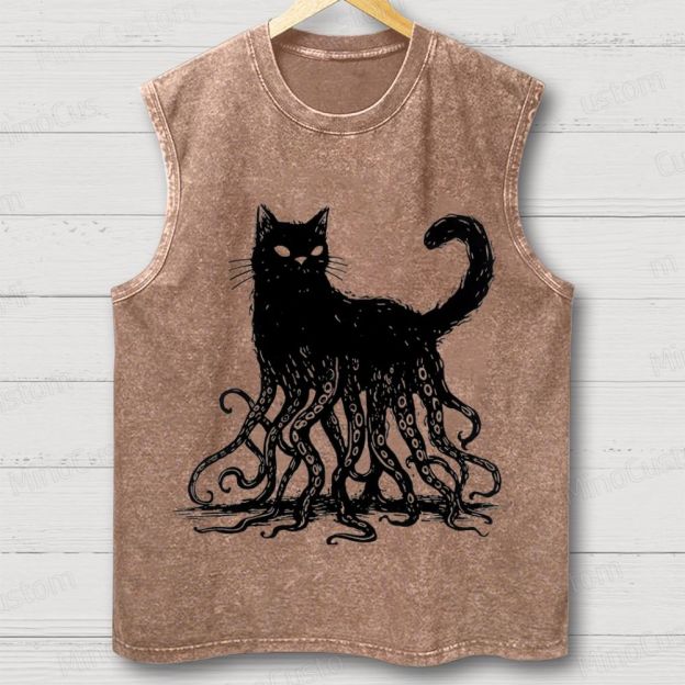 Lovecraftian Cat Washed Tank Top