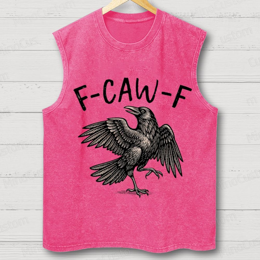 Raven “F - CAW - F” Graphic Washed Tank Top