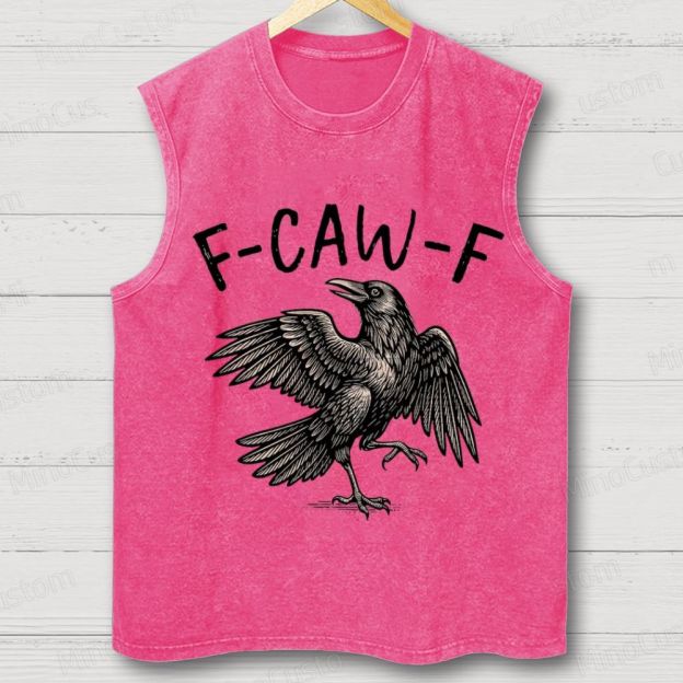 Raven “F - CAW - F” Graphic Washed Tank Top