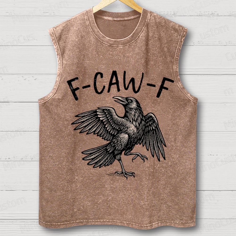 Raven “F - CAW - F” Graphic Washed Tank Top