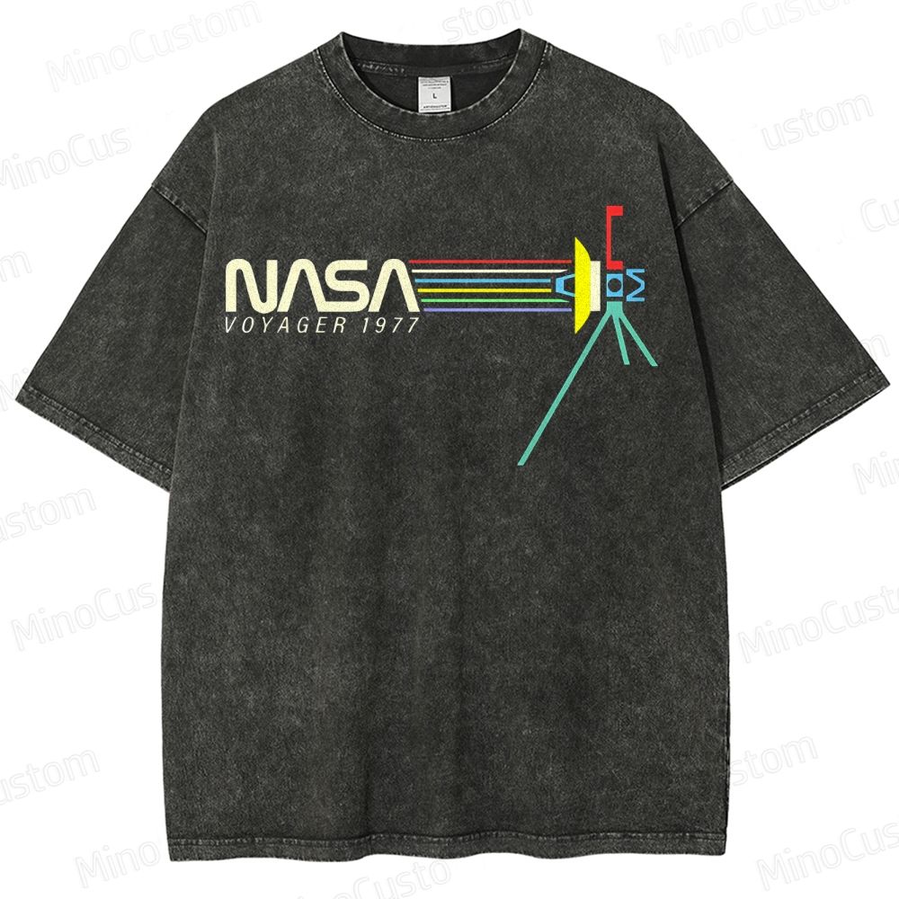 Retro NASA Voyager Spacecraft Washed T-Shirt 