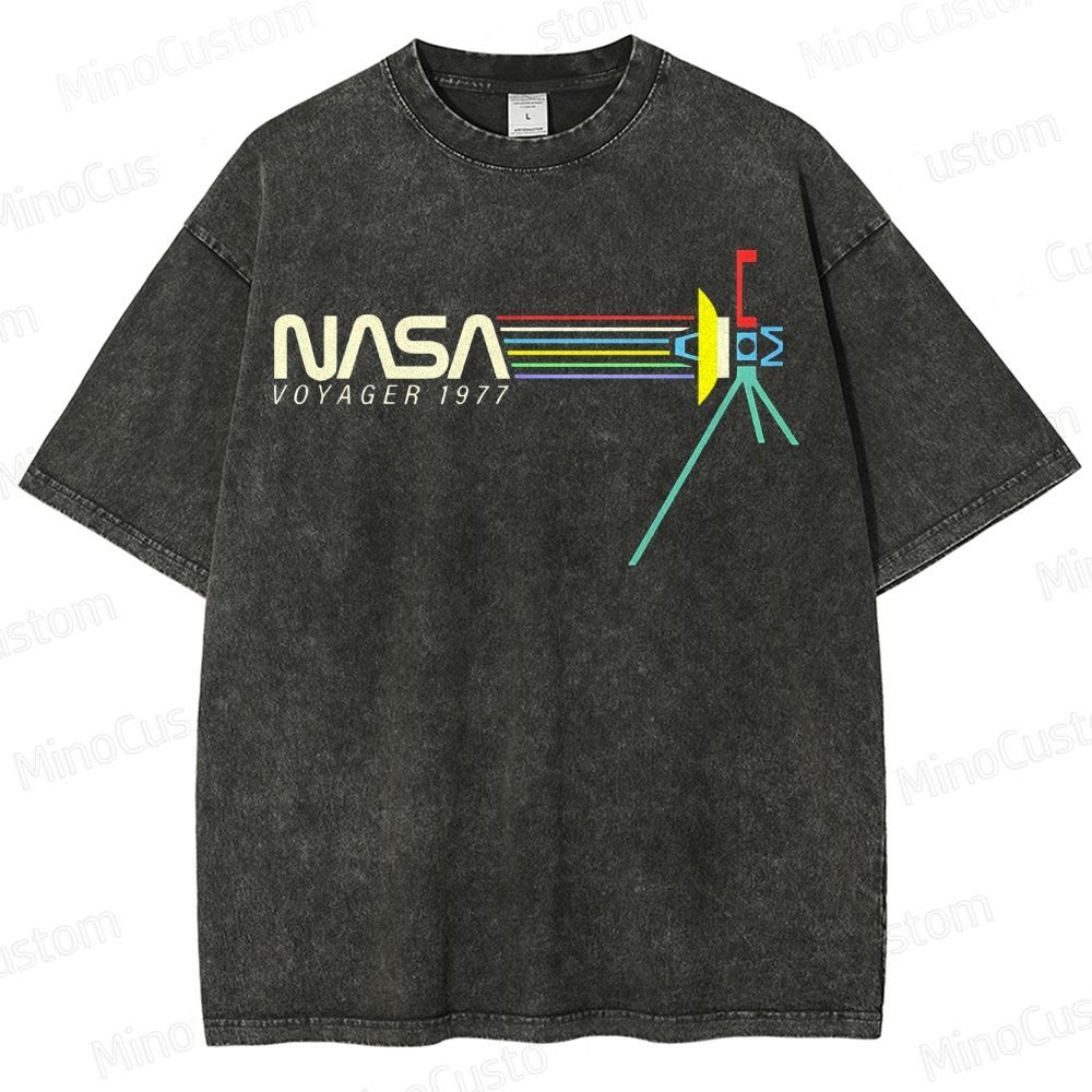 Retro NASA Voyager Spacecraft Washed T-Shirt