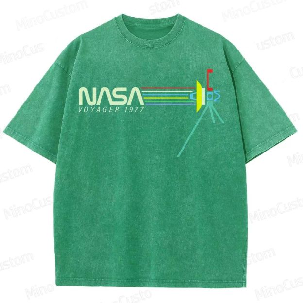 Retro NASA Voyager Spacecraft Washed T-Shirt 