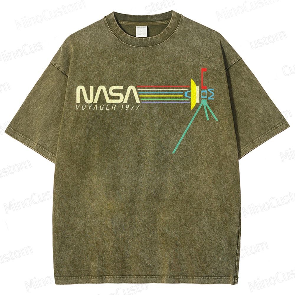 Retro NASA Voyager Spacecraft Washed T-Shirt 