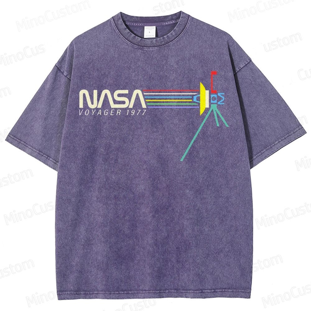 Retro NASA Voyager Spacecraft Washed T-Shirt 
