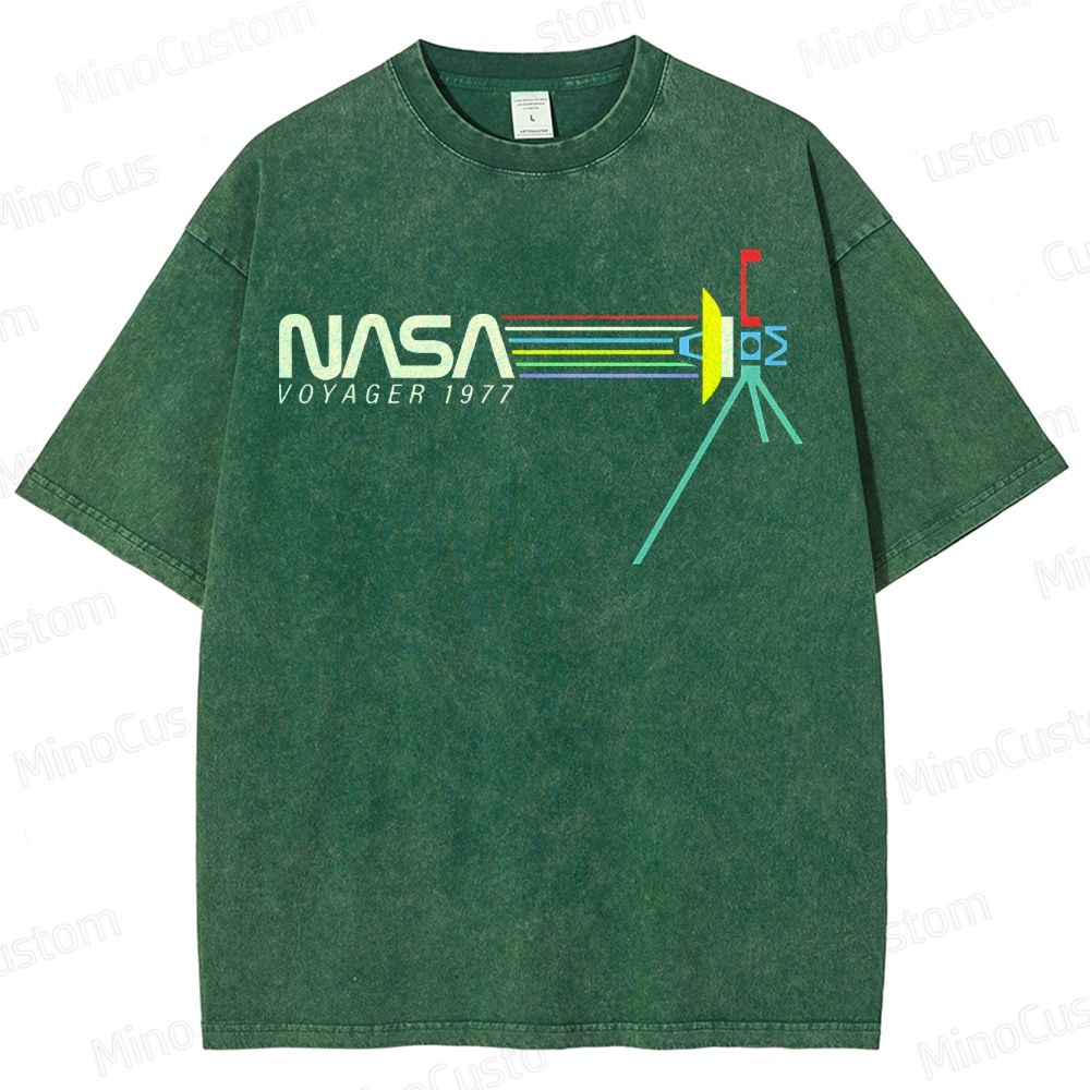 Retro NASA Voyager Spacecraft Washed T-Shirt 
