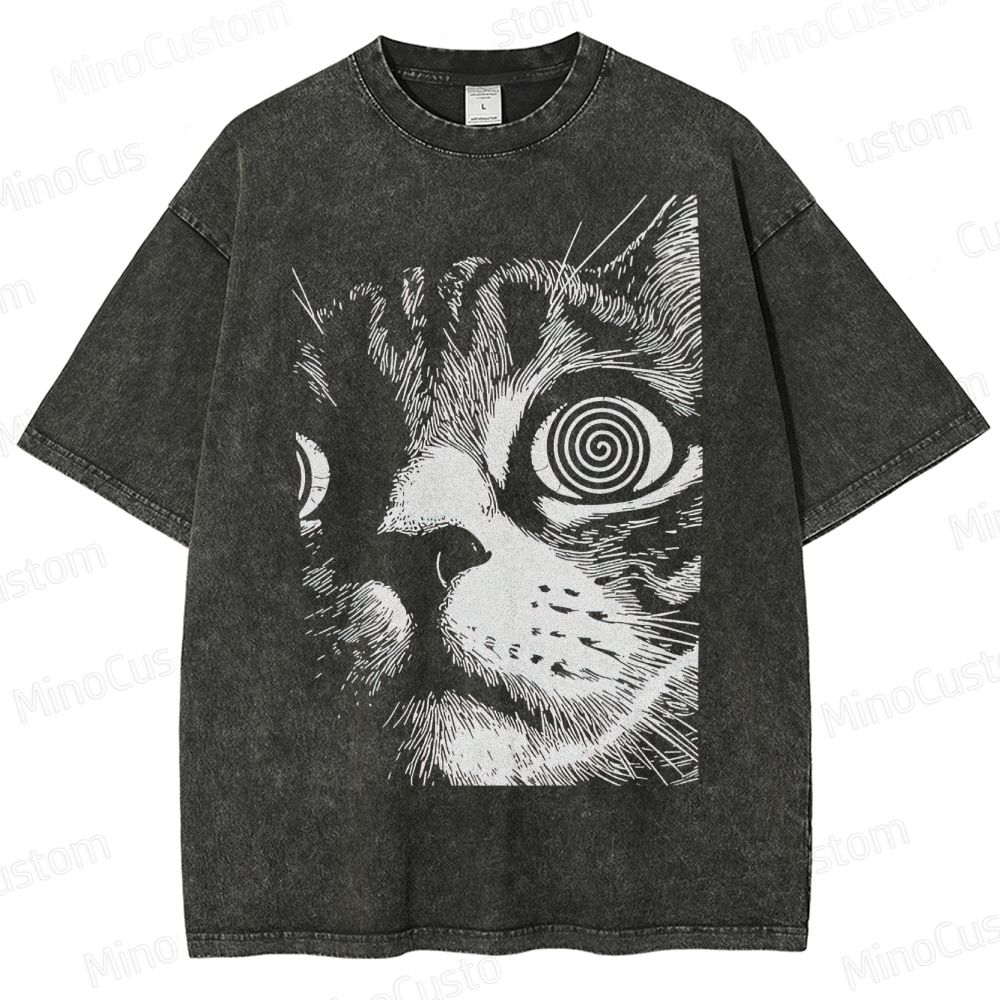 Hypnotic Cat Eyes Washed T-Shirt 