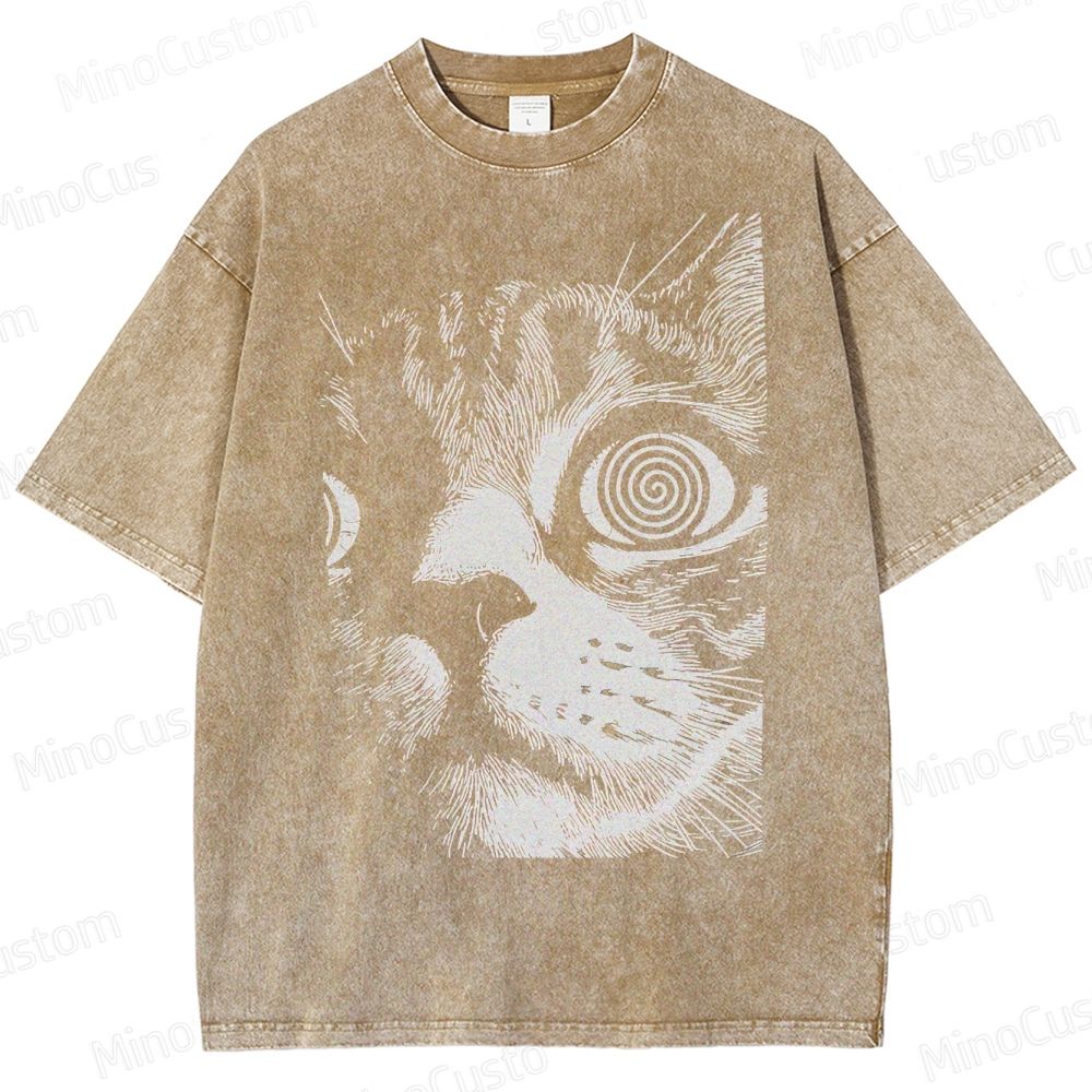 Hypnotic Cat Eyes Washed T-Shirt 