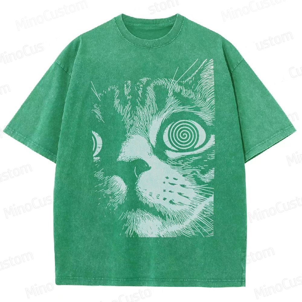 Hypnotic Cat Eyes Washed T-Shirt 