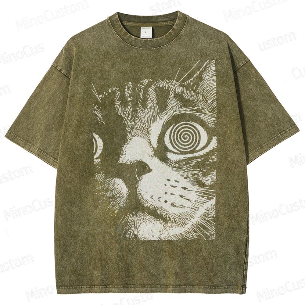 Hypnotic Cat Eyes Washed T-Shirt 