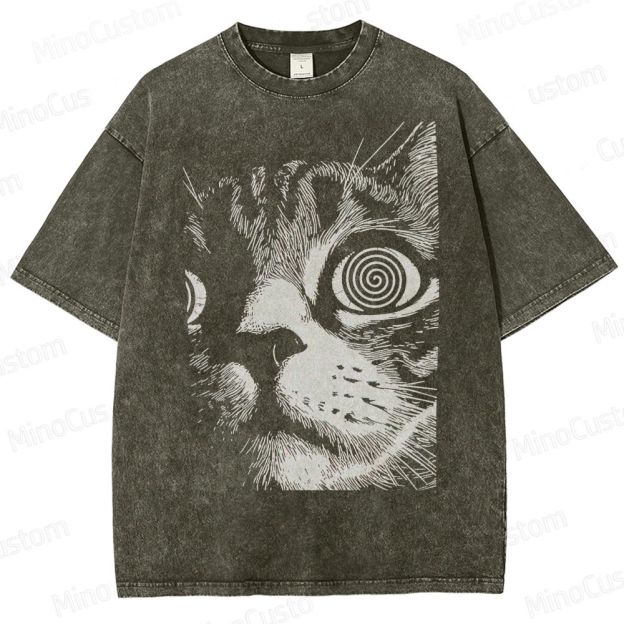 Hypnotic Cat Eyes Washed T-Shirt 